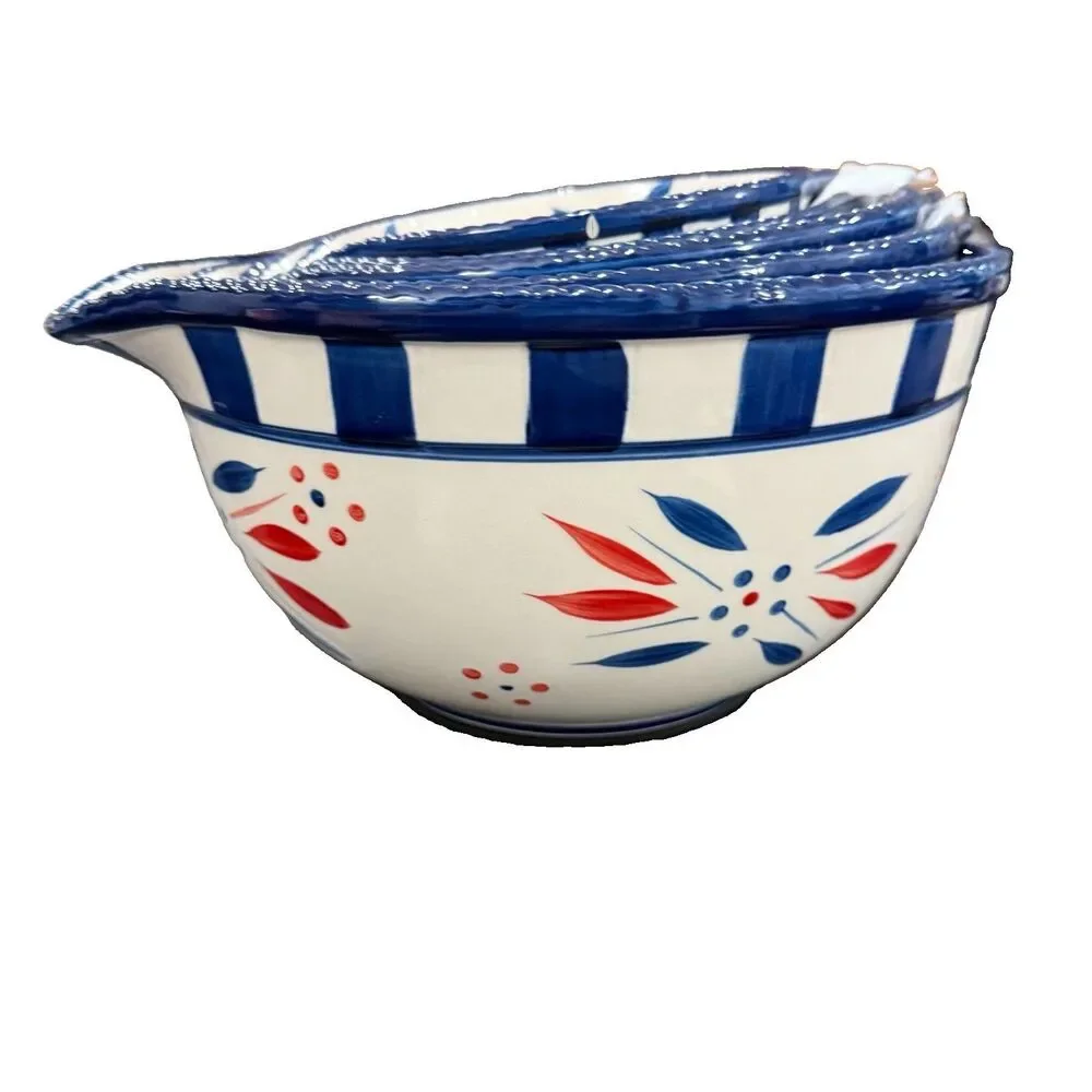 Set Of 5 Temp-tations Stacking Mixing Bowls, Old World, PPP-SQ-846286, Preloved